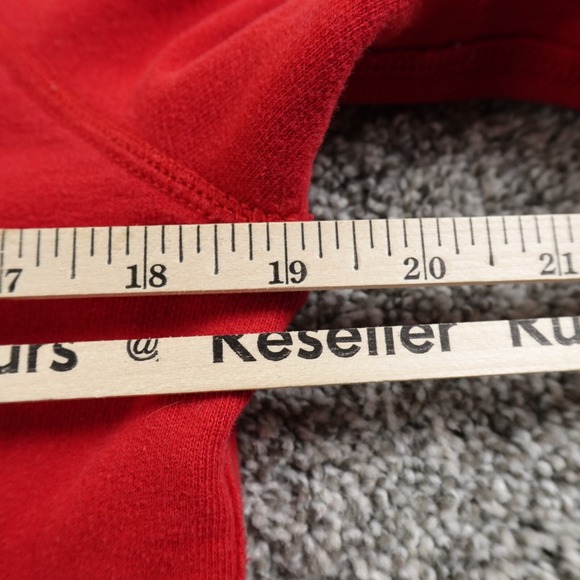 VTG Hollister Hoodie Womens L Red Pullover Sweater Sweatshirt Thermal Hood Y2K - Picture 11 of 14
